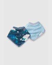 Load image into Gallery viewer, LouLou Lollipop Stargazing Bears Muslin Bandana Bib Set
