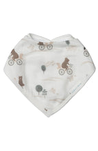 Load image into Gallery viewer, LouLou Lollipop Bears on Bikes Muslin Bandana Bib Set
