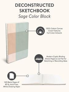 Sage Color Block Deconstructed Sketchbook