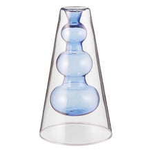 Load image into Gallery viewer, Blue Glass Candleholder/Vase
