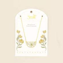 Load image into Gallery viewer, Pressed Flower Necklace - White Lace Flower/Gold
