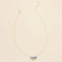 Load image into Gallery viewer, Pressed Flower Necklace - Purple Cornflower/Gold

