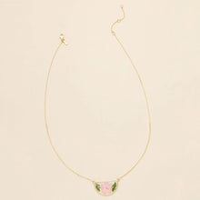 Load image into Gallery viewer, Pressed Flower Necklace - Pink Cherry Blossom/Gold

