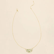 Load image into Gallery viewer, Pressed Flower Necklace - Green Peppergrass/Gold
