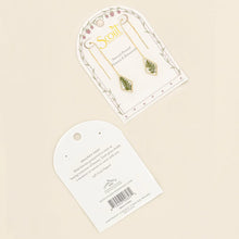 Load image into Gallery viewer, Pressed Flower Thread Earring - Green Bracken Fern/Gold
