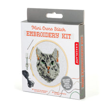 Load image into Gallery viewer, MINI CROSS STITCH EMBROIDERY KIT - TABBY CAT
