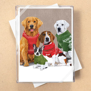 Dogs In Sweaters Holiday Cards Box of 10