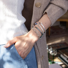 Load image into Gallery viewer, Scout - Hidden Message Bracelet - Brave AF/Lapis/Silver
