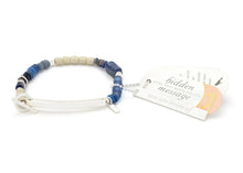 Load image into Gallery viewer, Scout - Hidden Message Bracelet - Brave AF/Lapis/Silver
