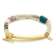 Load image into Gallery viewer, Scout - Hidden Message Bracelet - F♥cking Great/Blue Apatite/Gold
