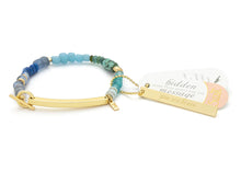 Load image into Gallery viewer, Scout - Hidden Message Bracelet - Brave/African Turquoise/Gold
