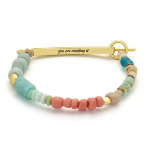 Scout - Hidden Message Bracelet - Crushing It/Amazonite/Gold