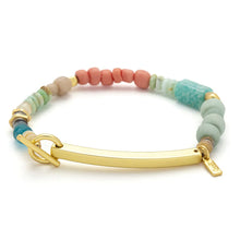 Load image into Gallery viewer, Scout - Hidden Message Bracelet - Crushing It/Amazonite/Gold
