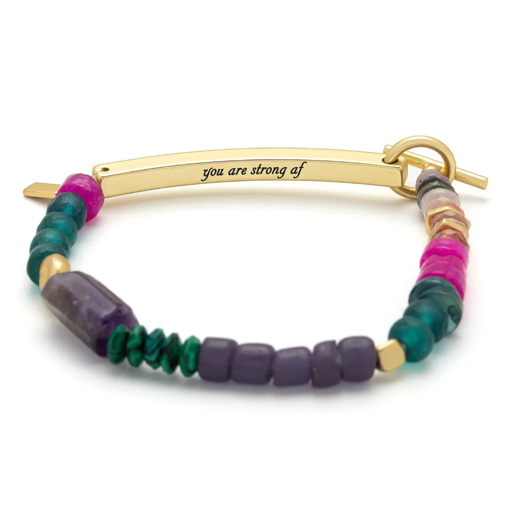 Scout - Hidden Message Bracelet - Strong AF/Amethyst/Gold