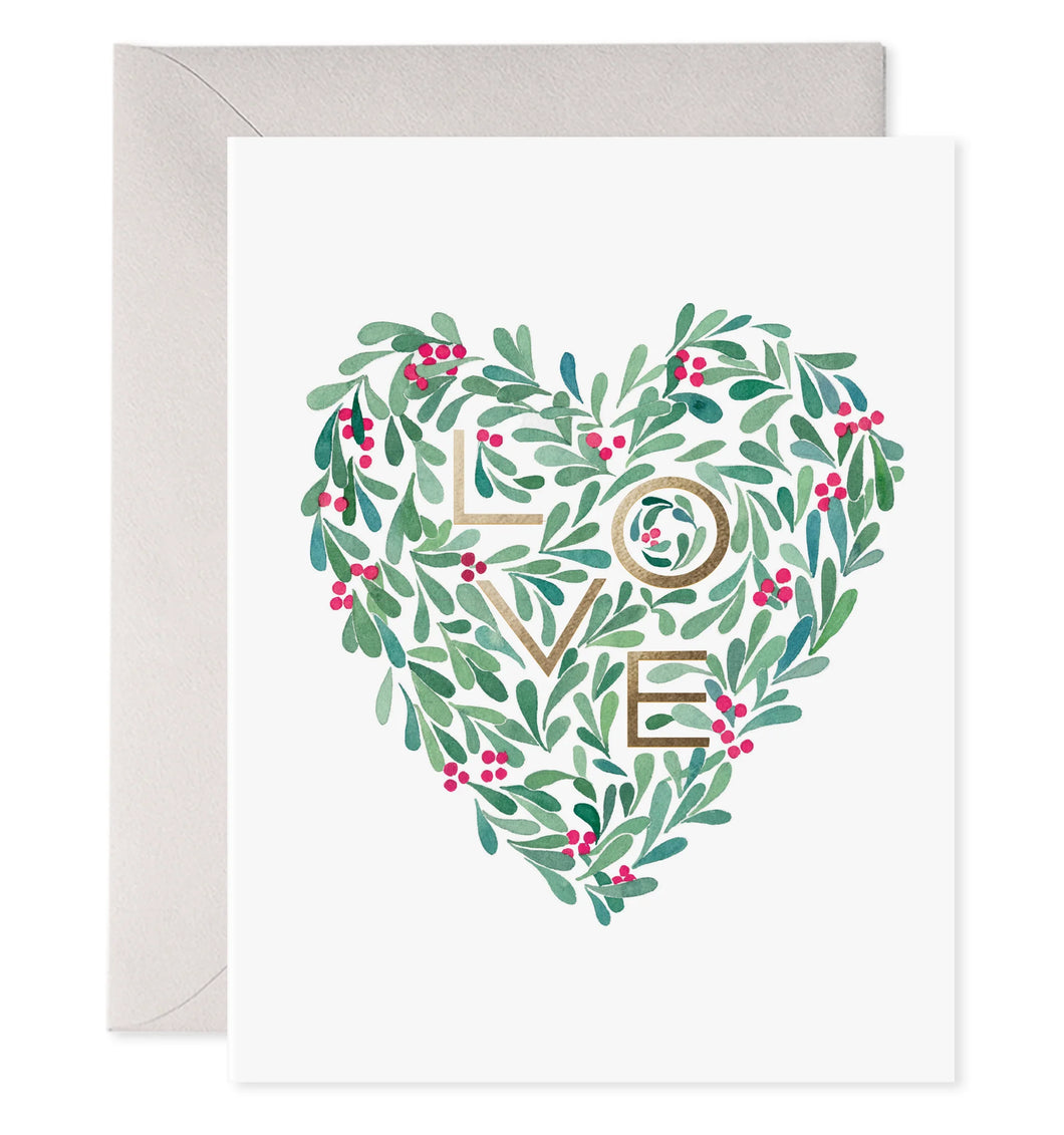 Love Holly Heart Card