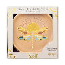 Load image into Gallery viewer, Scout - Jewelry Dish &amp; Stud Earring Set - Dragonfly/Terracotta
