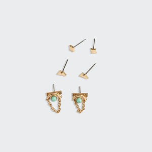 Scout - Stud Trio Ear Jacket Set - Mountain/Turquoise/Gold