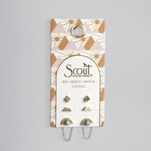 Load image into Gallery viewer, Scout - Stud Trio Ear Jacket Set - Mountain/Turquoise/Gold
