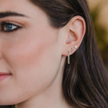 Load image into Gallery viewer, Scout - Stud Trio Ear Jacket Set - Leaf/Rose Quartz/Gold
