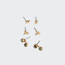 Load image into Gallery viewer, Scout - Stud Trio Ear Jacket Set - Dragonfly/African Turquoise/Gold
