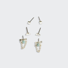 Load image into Gallery viewer, Scout - Stud Trio Ear Jacket Set - Mountain/Blue Howlite/Silver
