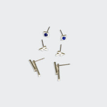 Load image into Gallery viewer, Scout - Stud Trio Ear Jacket Set - Leaf/Lapis/Silver
