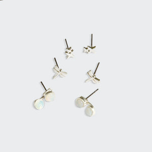 Scout - Stud Trio Ear Jacket Set - Dragonfly/Opalite/Silver