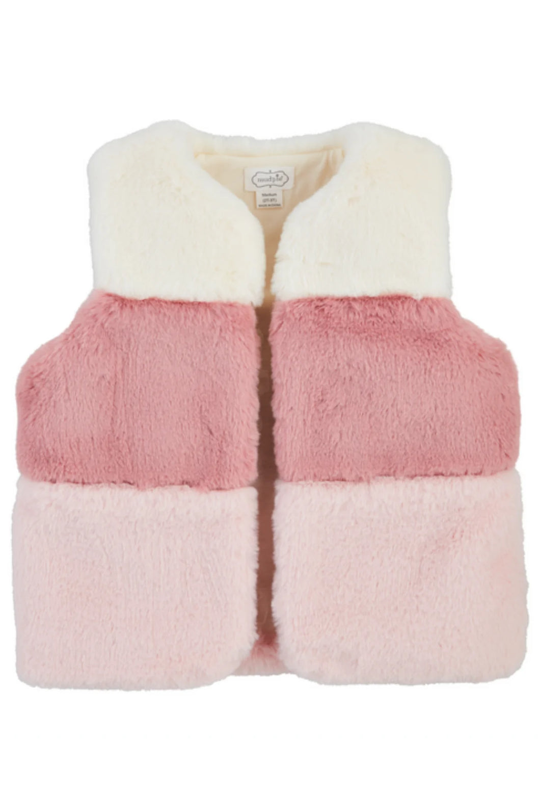 Mudpie - Pink Color-Block Fur Vest