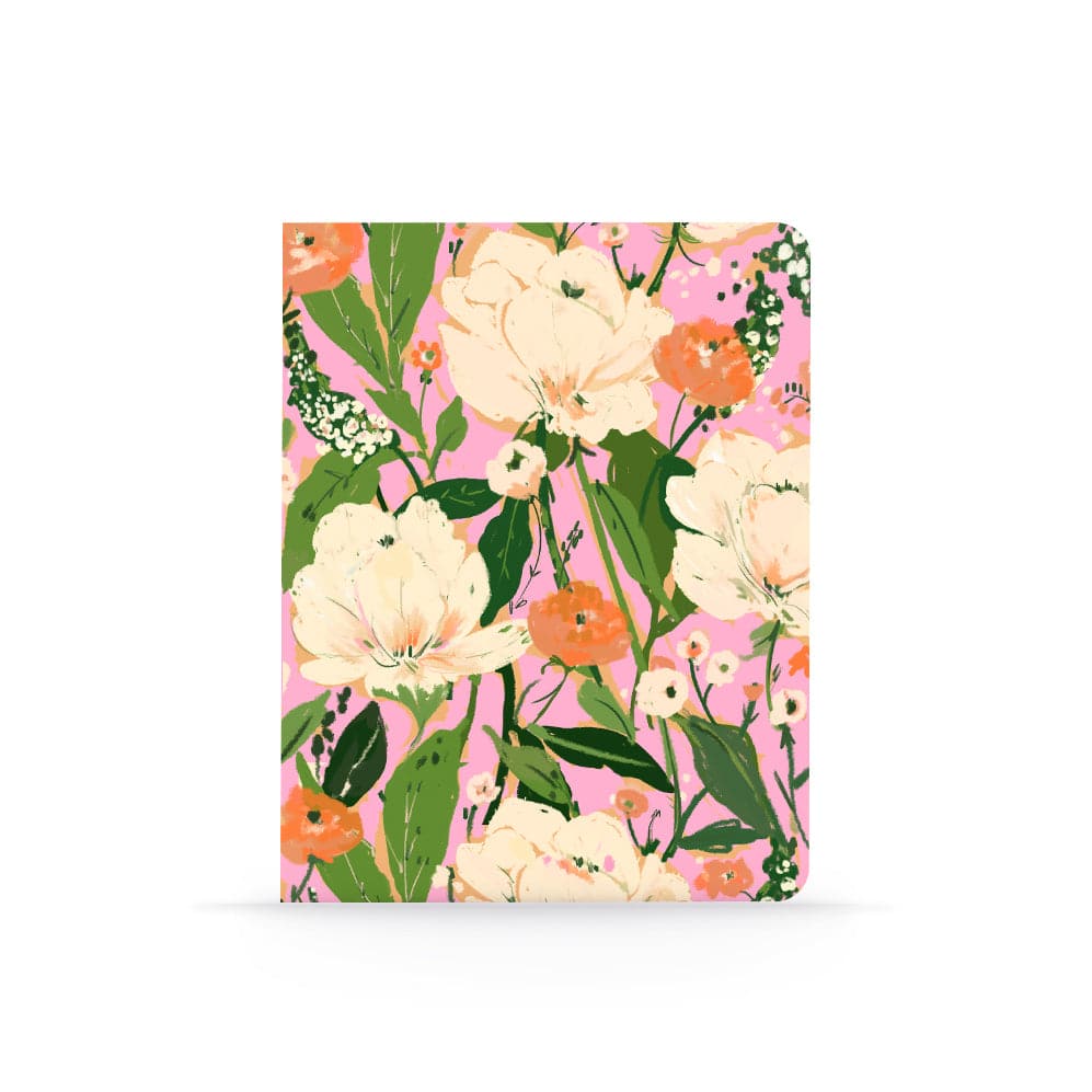 Denik - Foral On Pink Medium Layflat Notebook