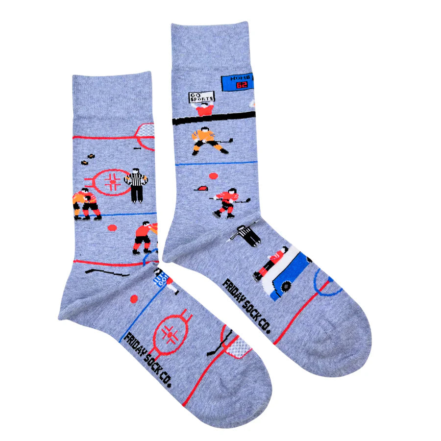 Friday Sock Co. - Men's Funny Hockey Scene Socks