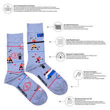 Load image into Gallery viewer, Friday Sock Co. - Men&#39;s Funny Hockey Scene Socks
