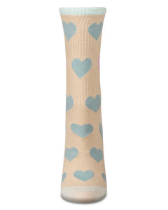 MeMoi - Radiate Love Glitter Heart Crew Socks