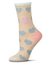 Load image into Gallery viewer, MeMoi - Radiate Love Glitter Heart Crew Socks
