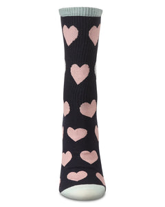 MeMoi - Radiate Love Glitter Heart Crew Socks