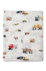 Loulou Lollipop Happy Trucks Muslin Swaddle