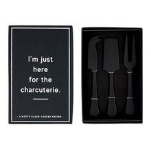 Load image into Gallery viewer, Matte Black Cheese Knives - Set of 3
