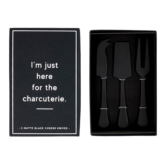 Matte Black Cheese Knives - Set of 3