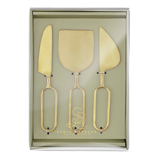 Loop Gold Handle Cheese Knives