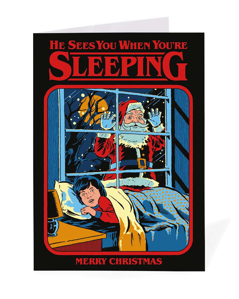 He Sees You When You're Sleeping Santa Card