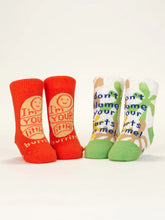 Load image into Gallery viewer, Blue Q - Lil Burrito/Farts Baby Socks 2 Pairs
