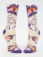 Load image into Gallery viewer, I'm Really Into Butterflies - Women's Crew Socks
