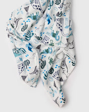 Load image into Gallery viewer, Loulou Lollipop Dinosaurs Muslin Swaddle
