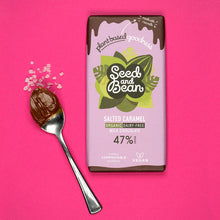 Load image into Gallery viewer, Seed &amp; Bean - SALTED CARAMEL &quot;M*LK&quot; CHOCOLATE - PLANT BASED 75G BAR (47% COCOA) (Organic and Vegan)
