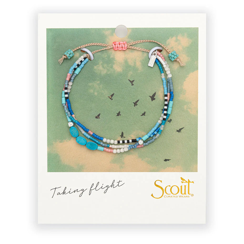 Scout - Mixed Media Bracelet - Sky/Turquoise/Silver