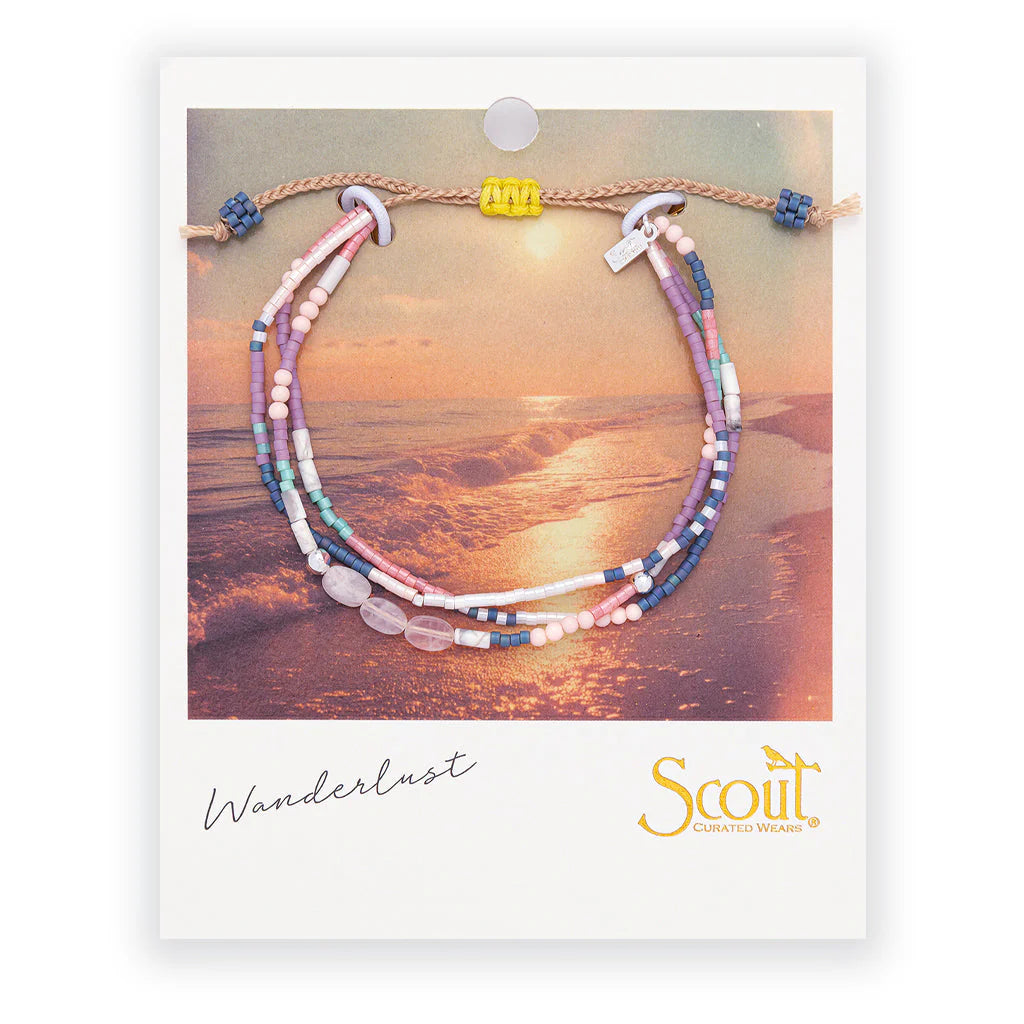 Scout - Mixed Media Bracelet - Heart/Rose Quartz/Silver