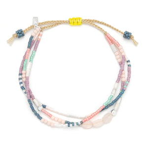 Scout - Mixed Media Bracelet - Heart/Rose Quartz/Silver