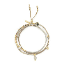 Load image into Gallery viewer, Scout - Mixed Media Wrap Bracelet/Necklace - Magic/Labradorite/Gold
