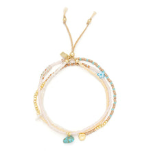 Load image into Gallery viewer, Scout - Mixed Media Wrap Bracelet/Necklace - Tranquility/Turquoise/Gold
