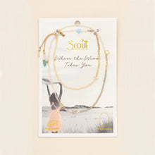 Load image into Gallery viewer, Scout - Mixed Media Wrap Bracelet/Necklace - Tranquility/Turquoise/Gold
