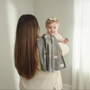 Bleu La La -  Luxury Cotton Swaddle Receiving Baby Blanket - Deer